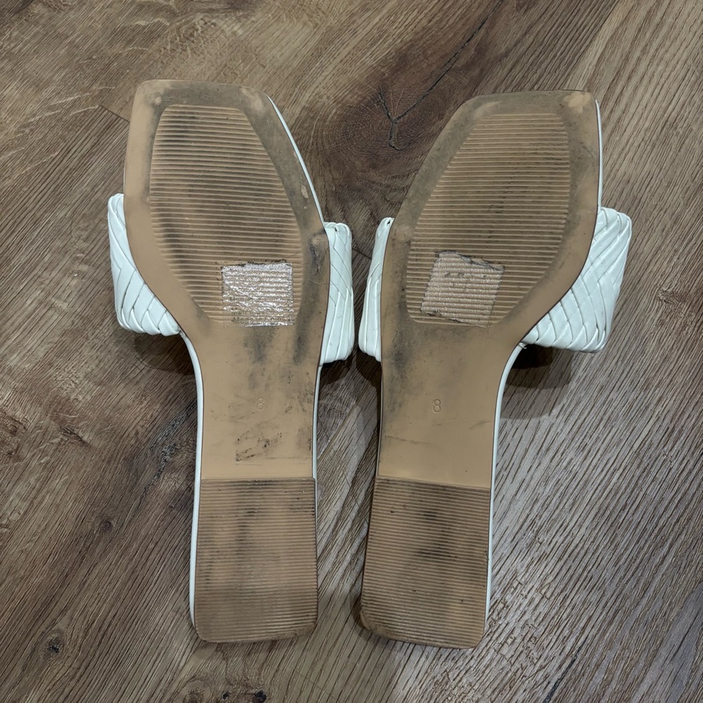 Billini Bone White Woven Slide Sandals - Picture 3 of 5